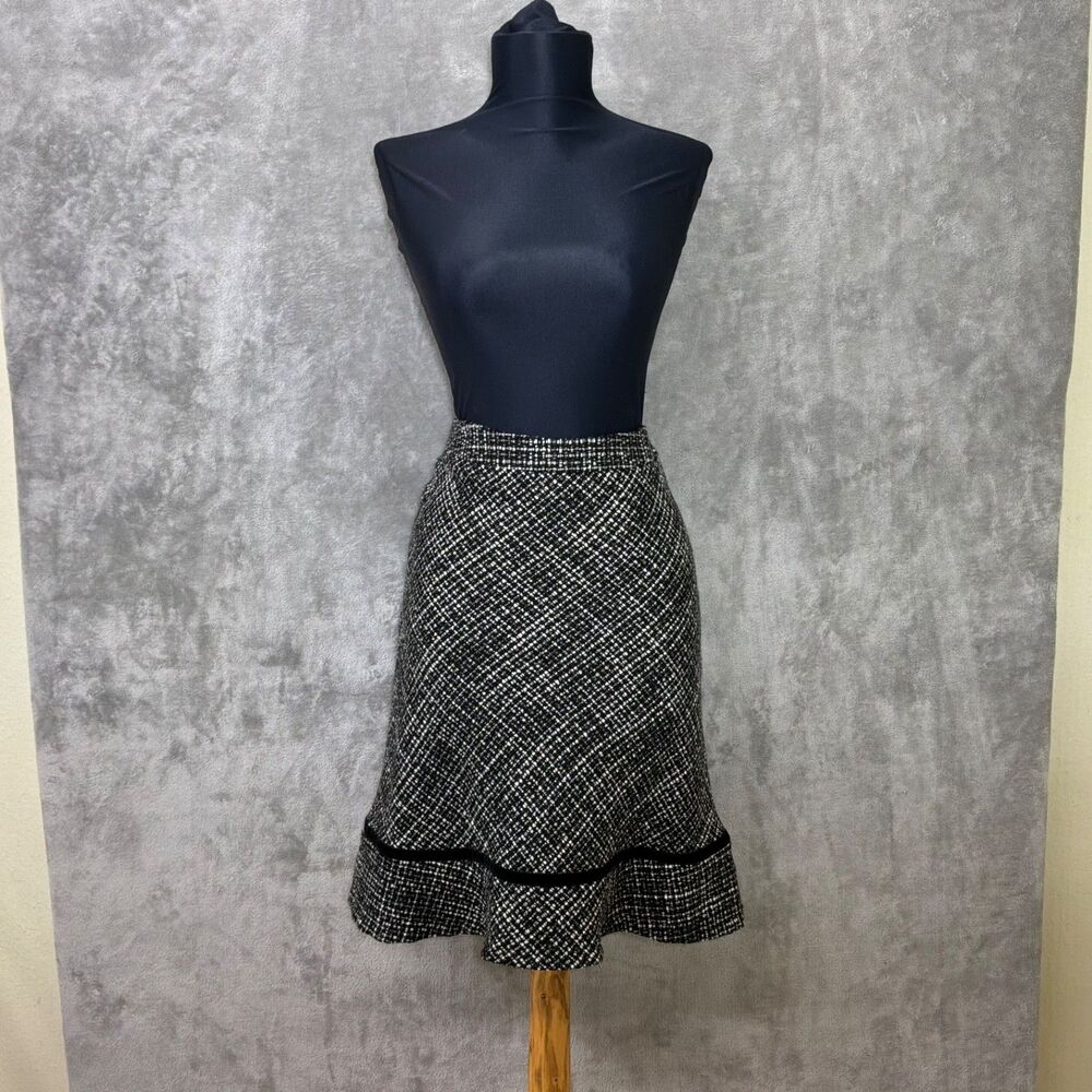 GAP Tweed Skirt ruffle Hem Career Women's Size 6 Fall Y2K